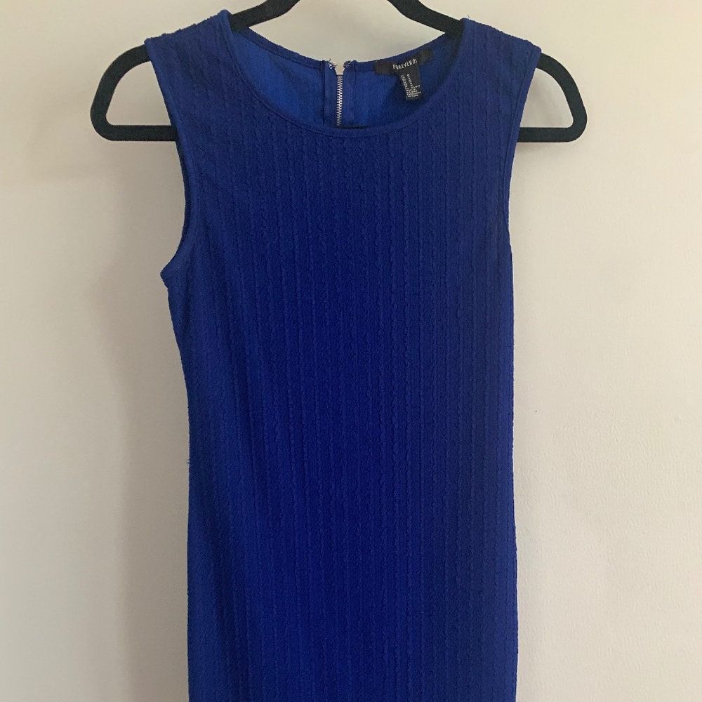 Forever 21, Textured Blue Bodycon Mini Dress, Women's Medium